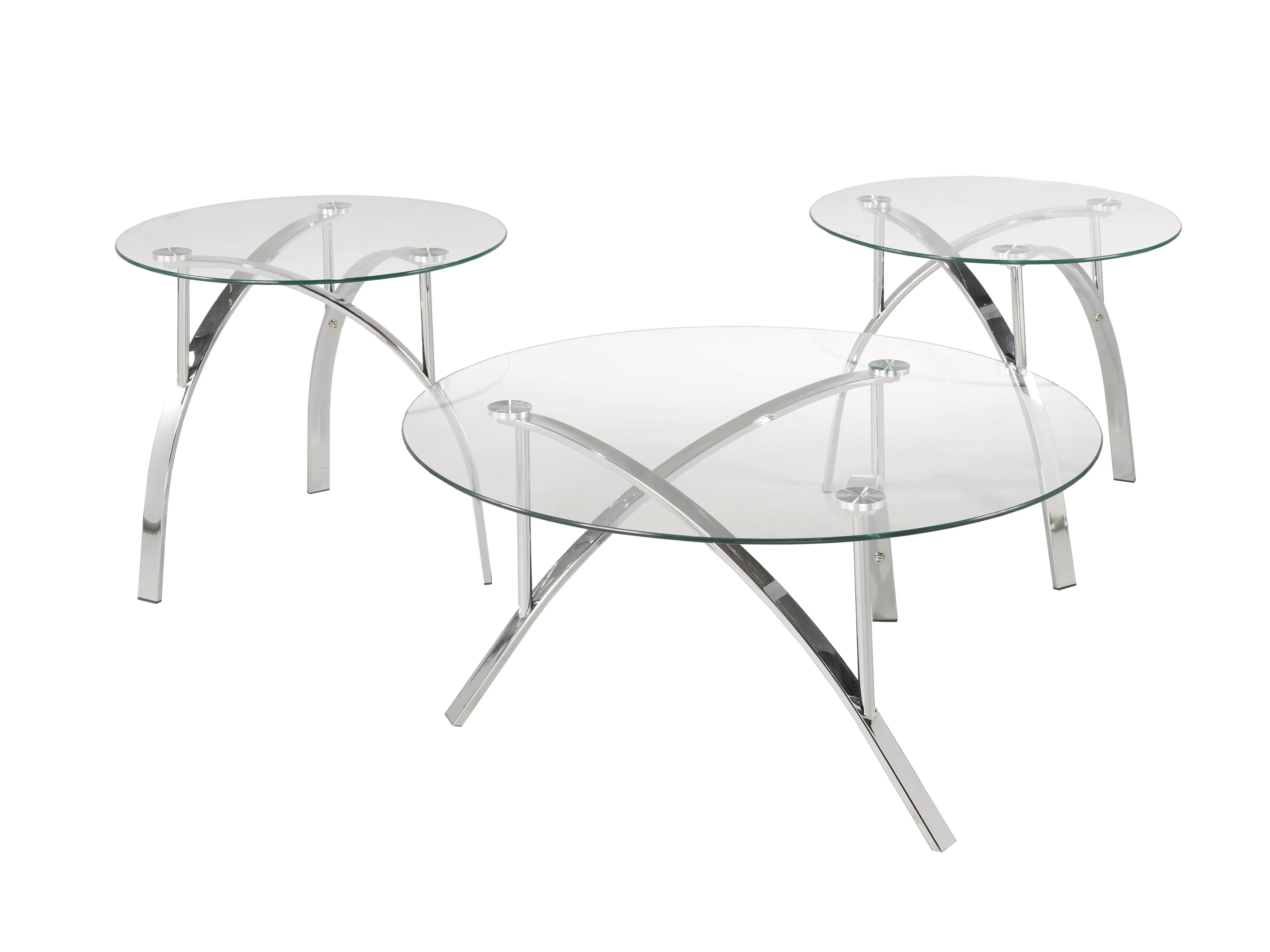 3-Piece Coffee Table Set - Silver