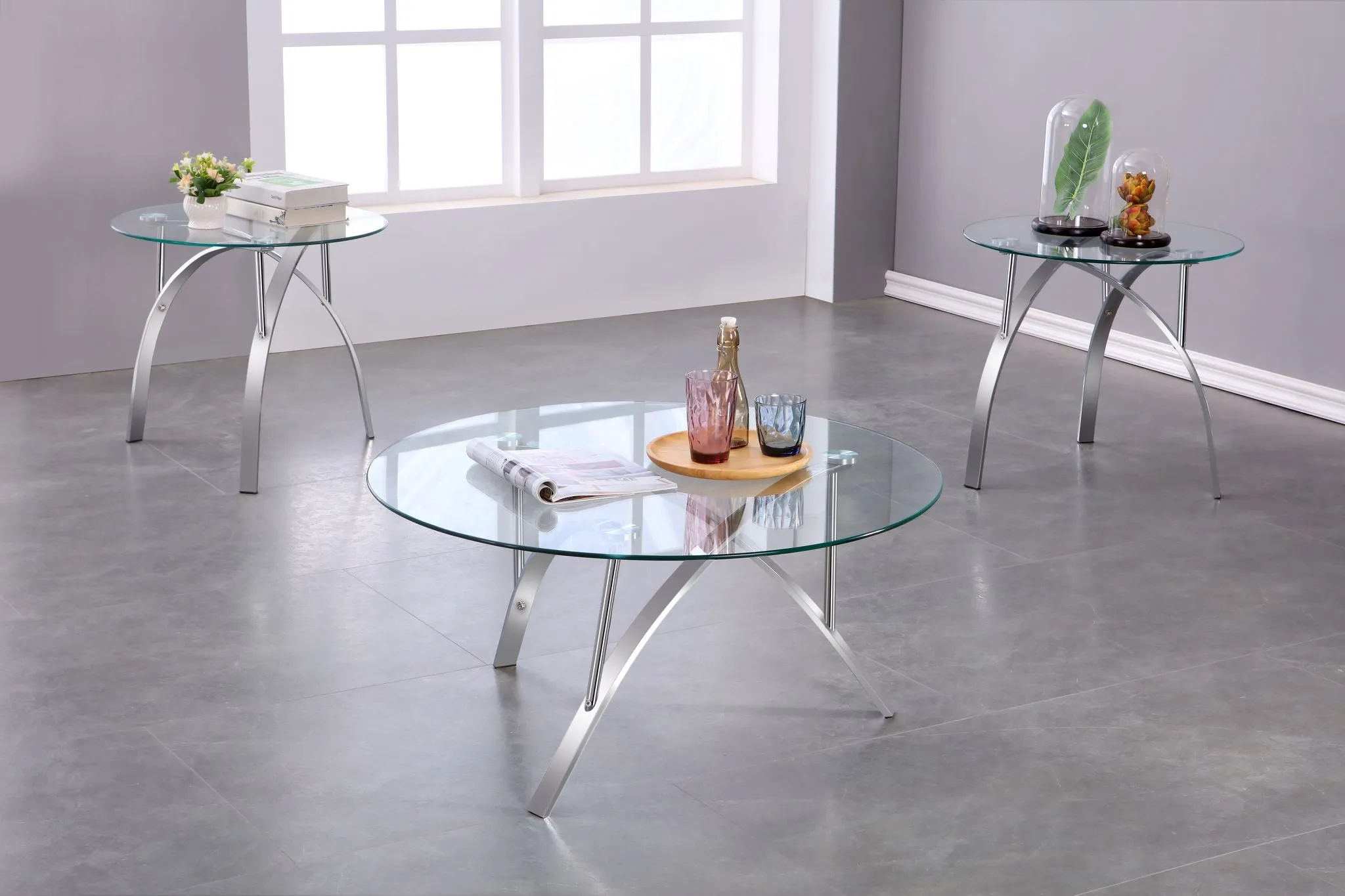 3-Piece Coffee Table Set - Silver