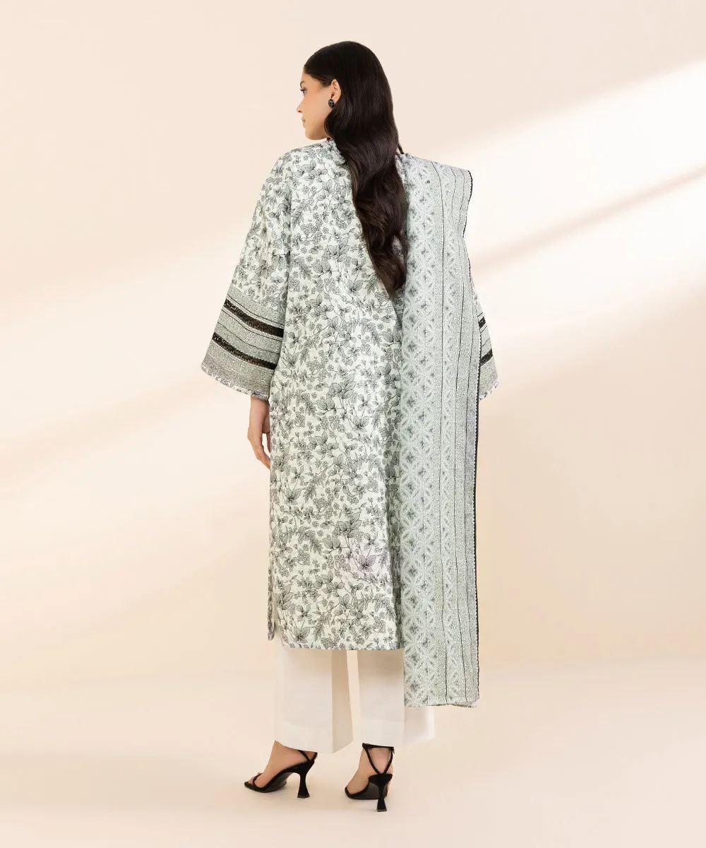 3 Piece - Printed Light Khaddar Suit