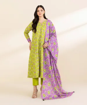 3 Piece - Printed Light Khaddar Suit