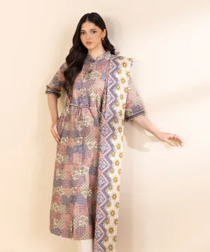 3 Piece - Printed Light Khaddar Suit