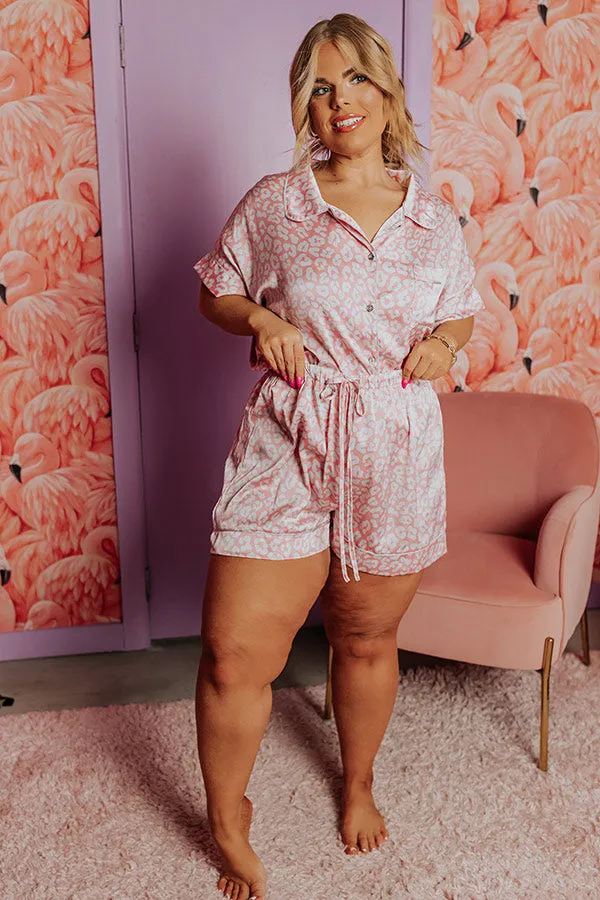 Always Down To Chill Pajama Shorts In Blush Curves