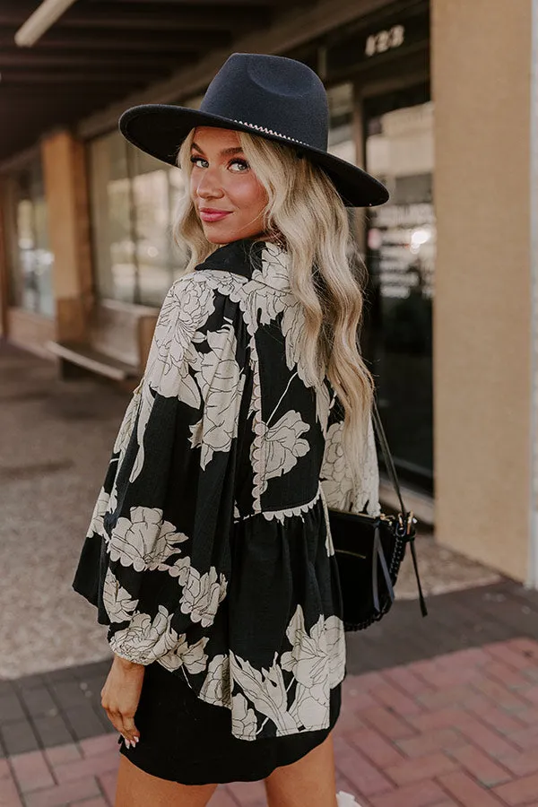 Always In Style Floral Top in Black