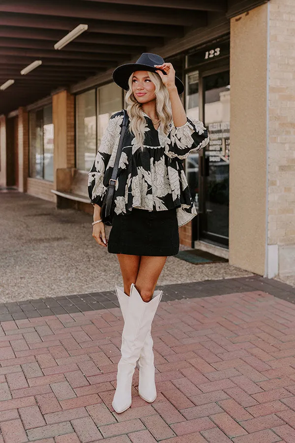 Always In Style Floral Top in Black