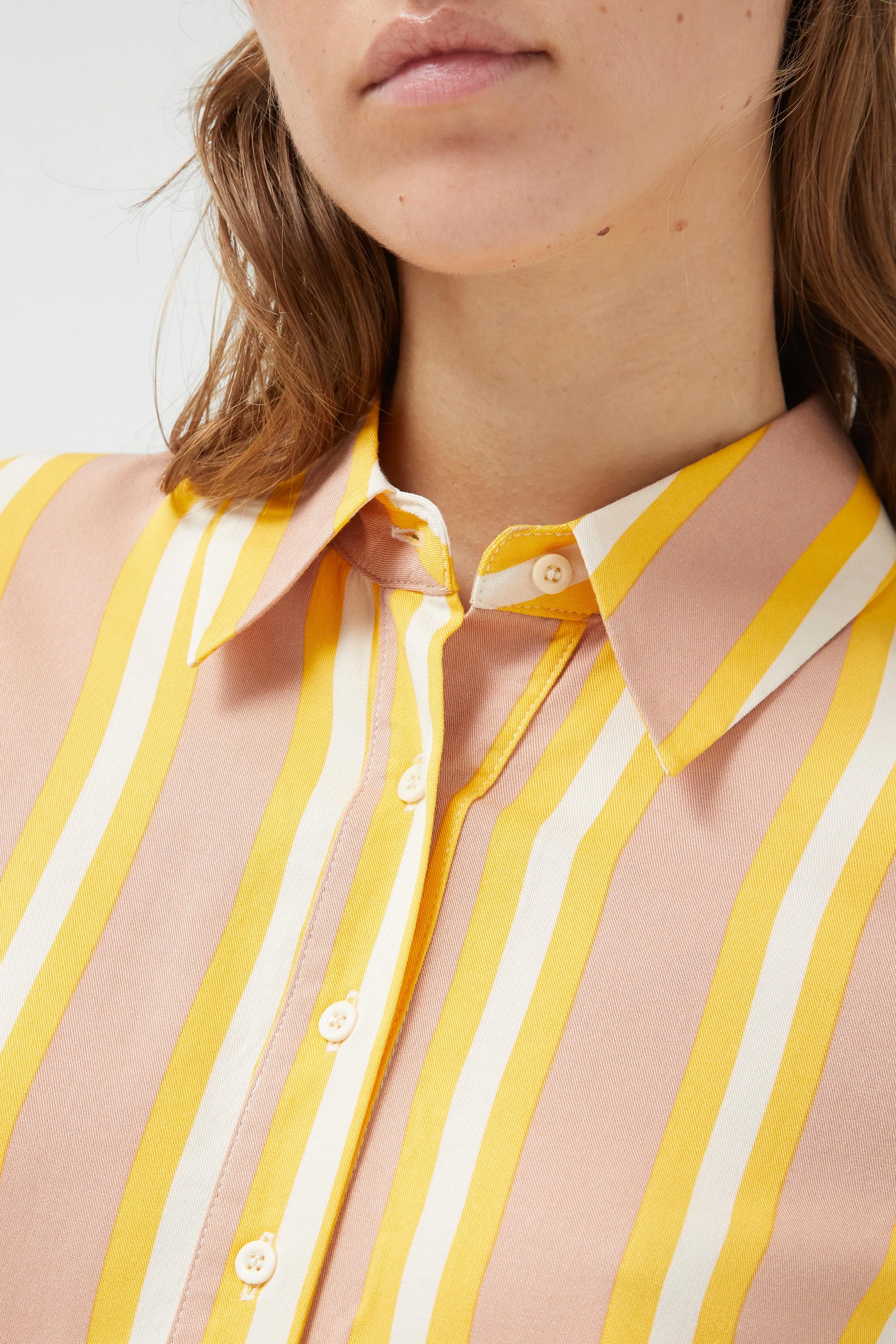 Ariella Striped Button Up Top