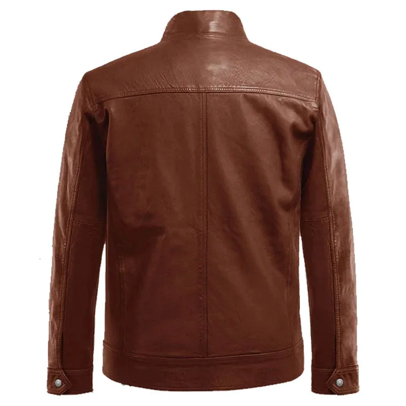 Best Summer Thunder Storm Tan Fashion Boys Biker Leather Jacket