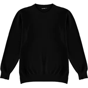 Black Mens Knit Classic Crew Neck Sweater