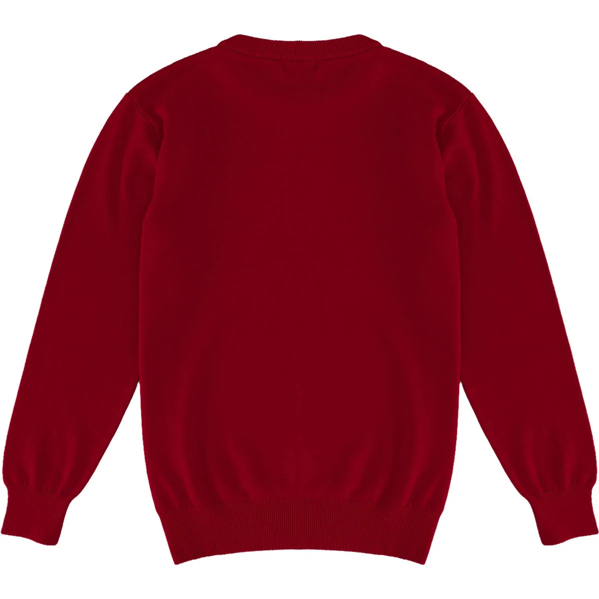 Burgundy Red Mens Knit Classic Crew Neck Sweater