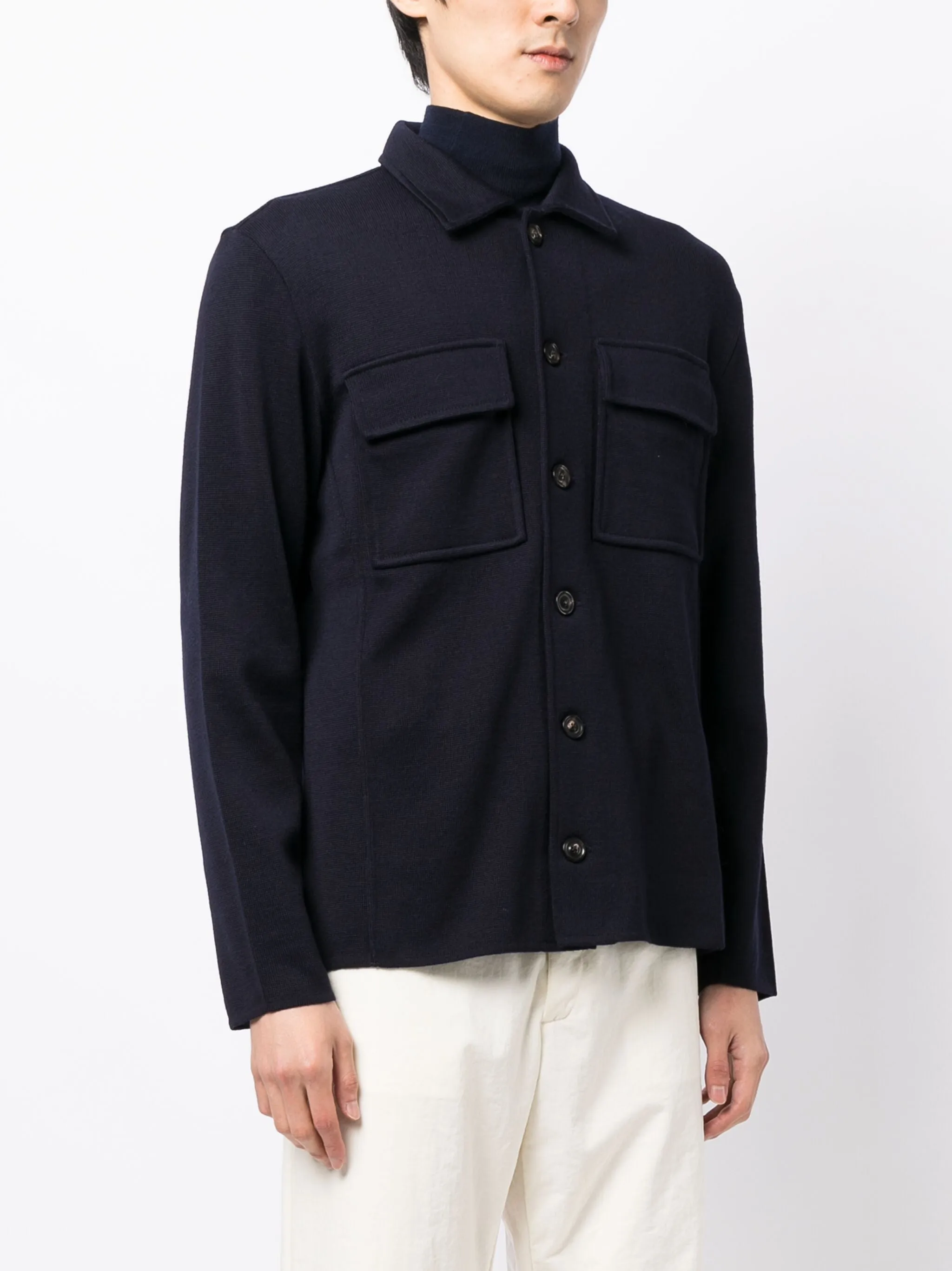 Buttonedd Wool Shirt Jacket