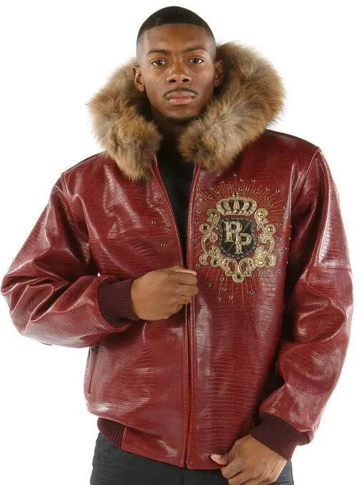 Buy Best Handmade Hot Sale Fashion Pelle Pelle Crest Maroon Leather Jacket For Sale