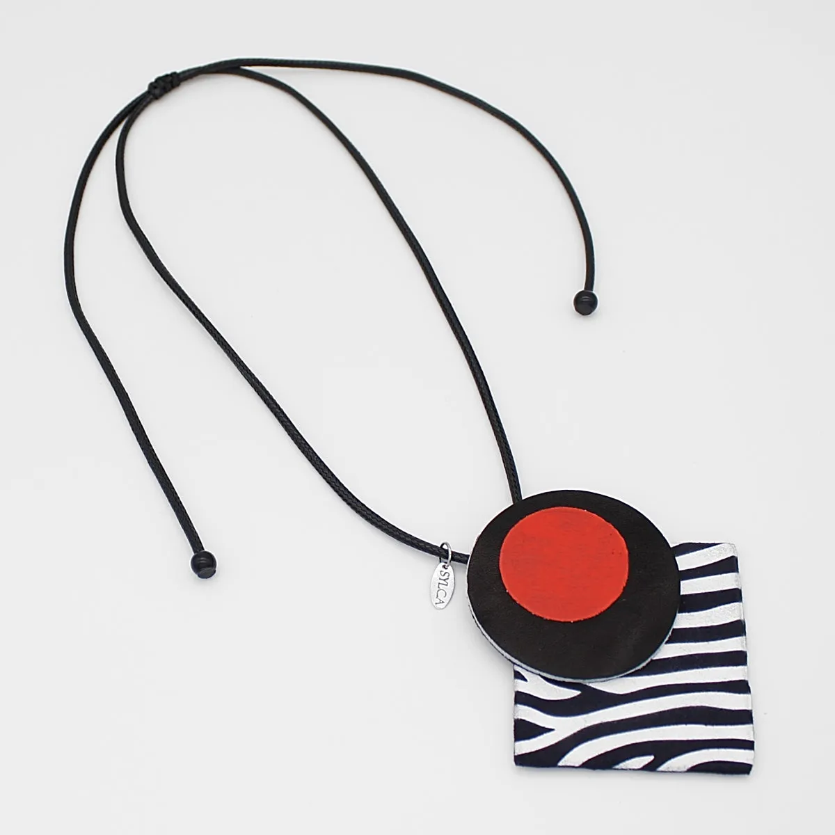 Charise Red Zebra Pendant Necklace