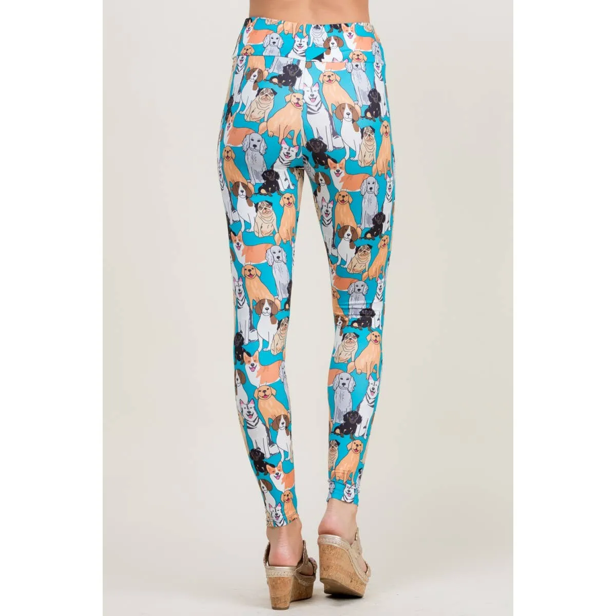 Colorful Dog Print Leggings