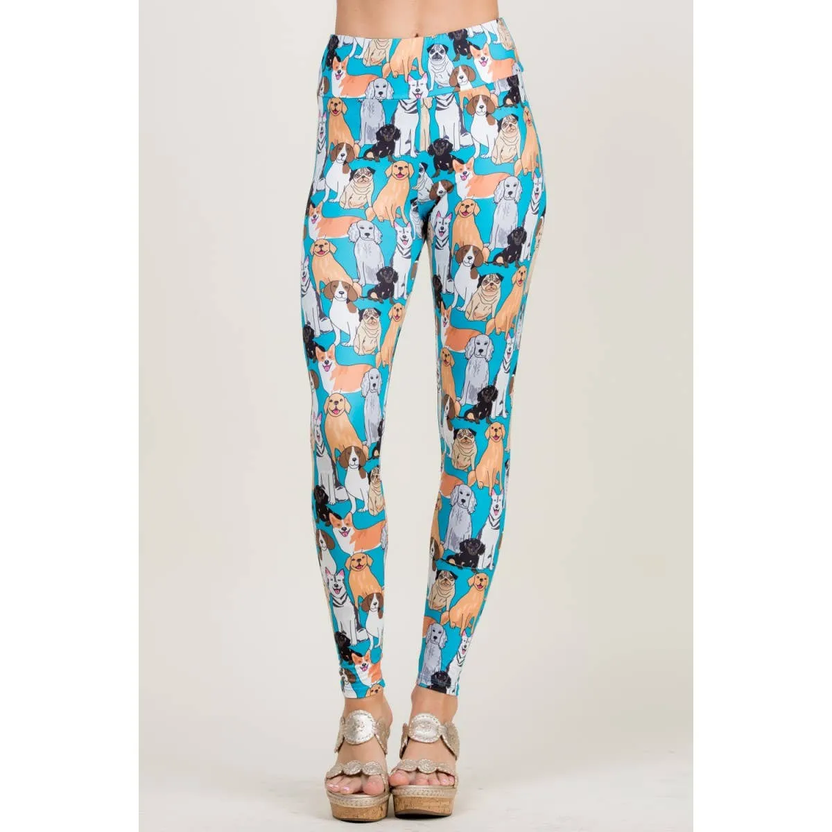 Colorful Dog Print Leggings