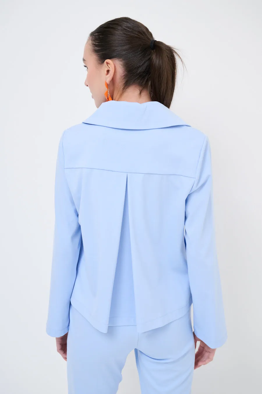 Cropped button-up jacket with wide collar wholesale