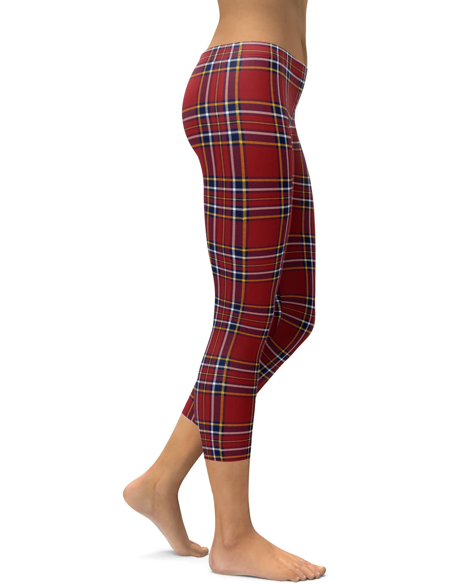 Deep Red Tartan Capris