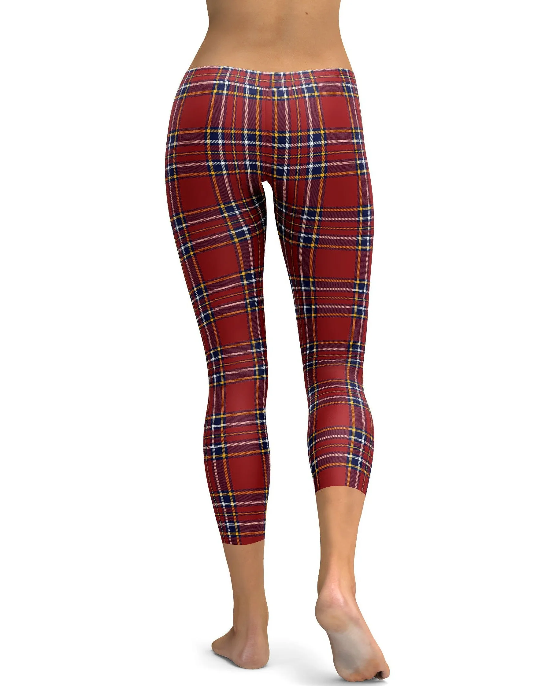 Deep Red Tartan Capris