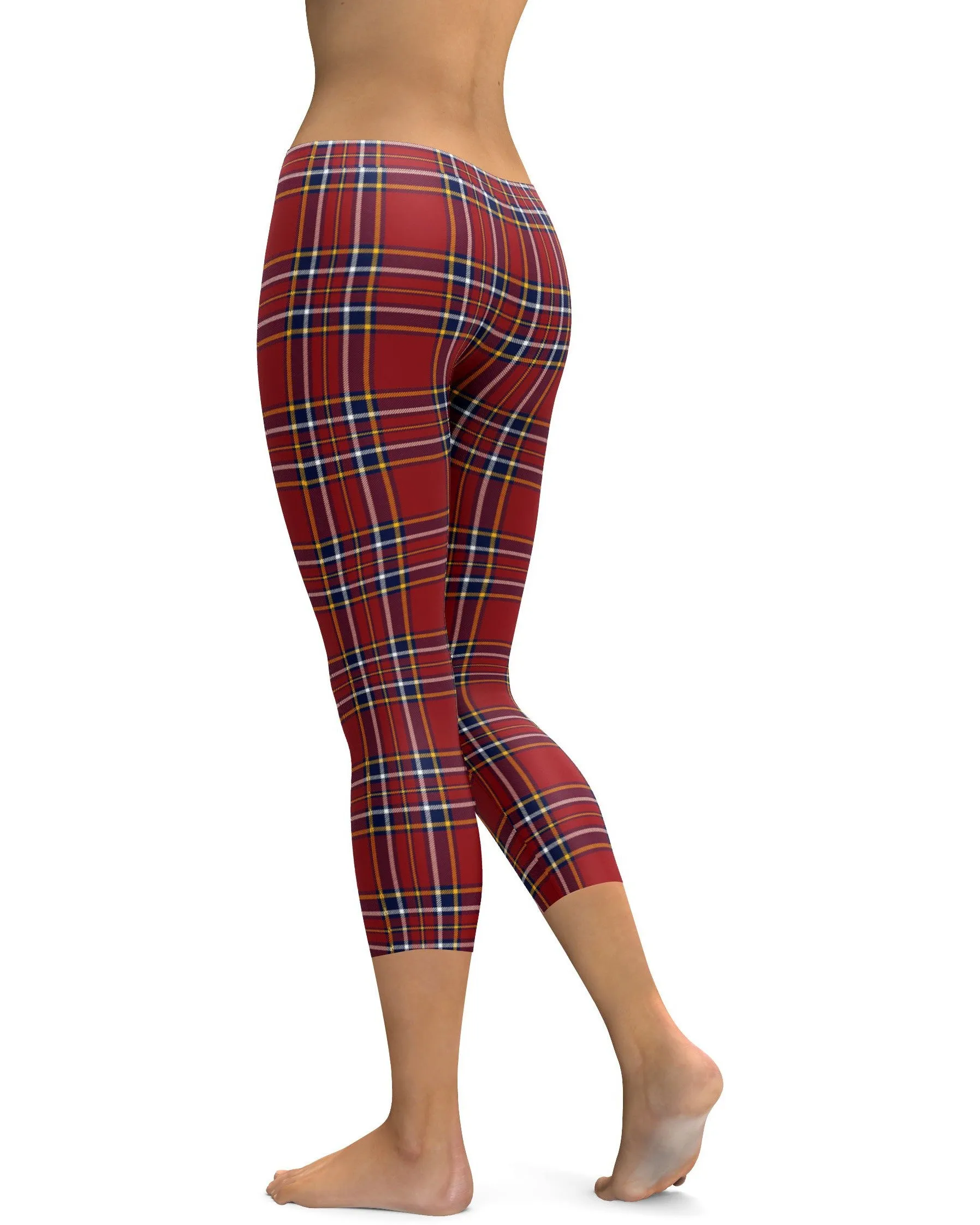 Deep Red Tartan Capris