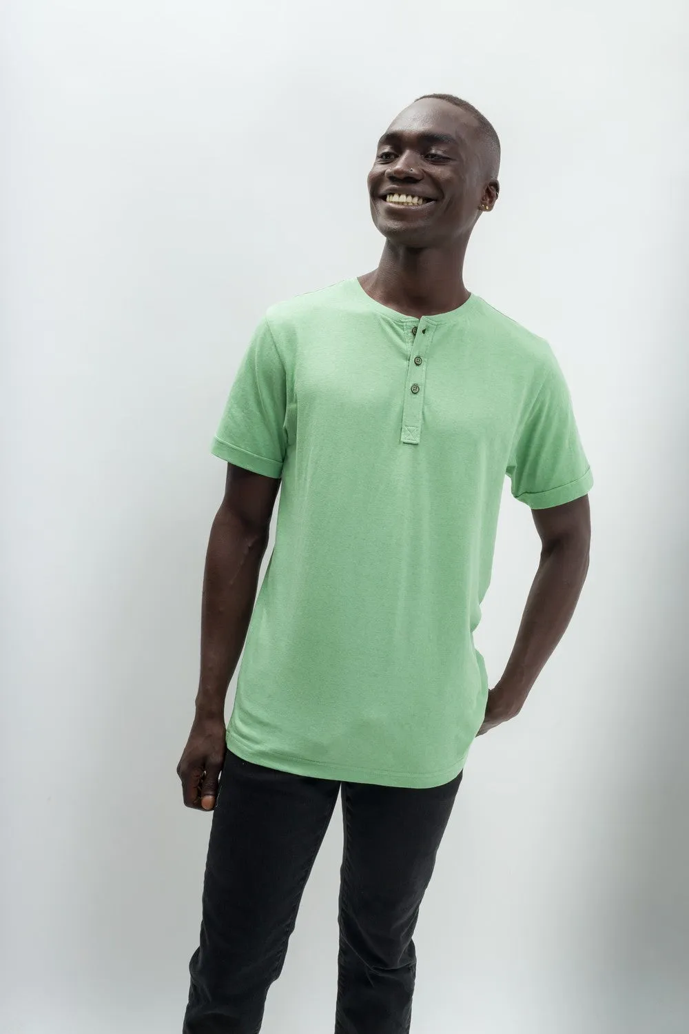 Departure | Men's Anti-Stain Linen Cotton Blend Henley Top