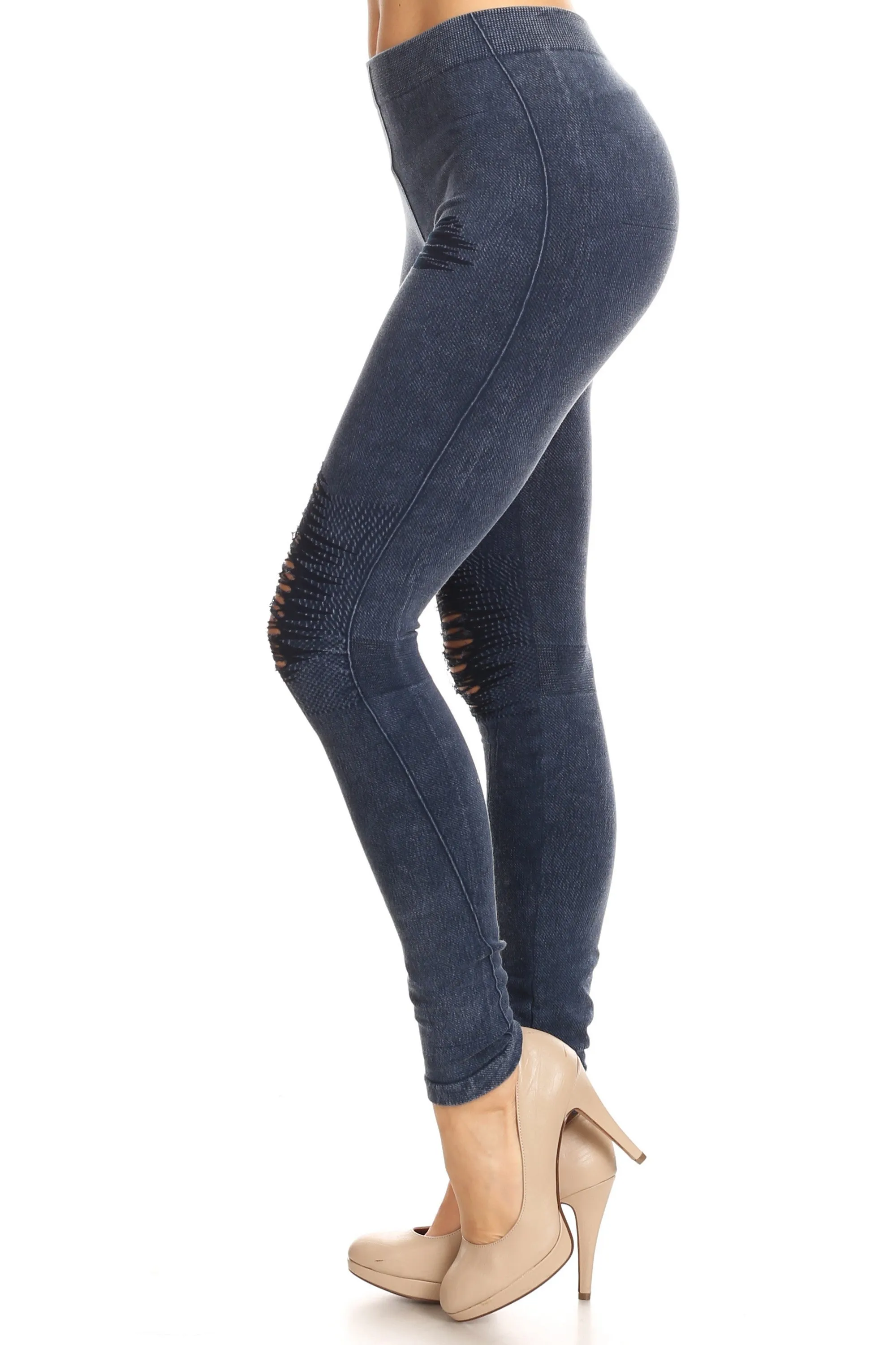 Distressed, But Well Dressed Denim Jeggings