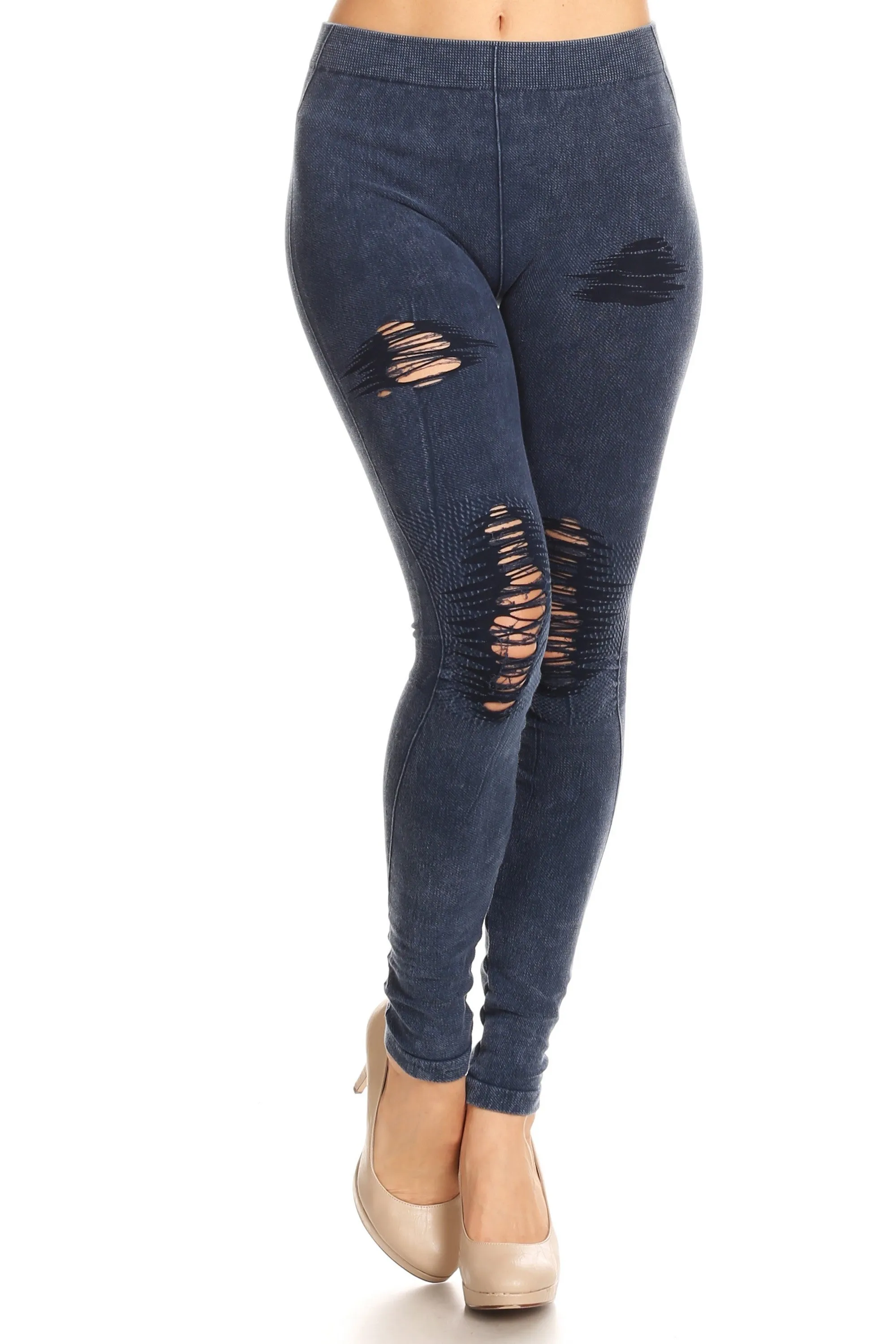 Distressed, But Well Dressed Denim Jeggings