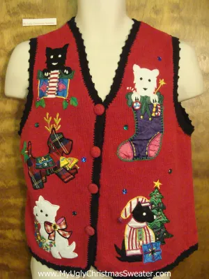 Dog Lovers Ugliest Bad Christmas Sweaters Vest