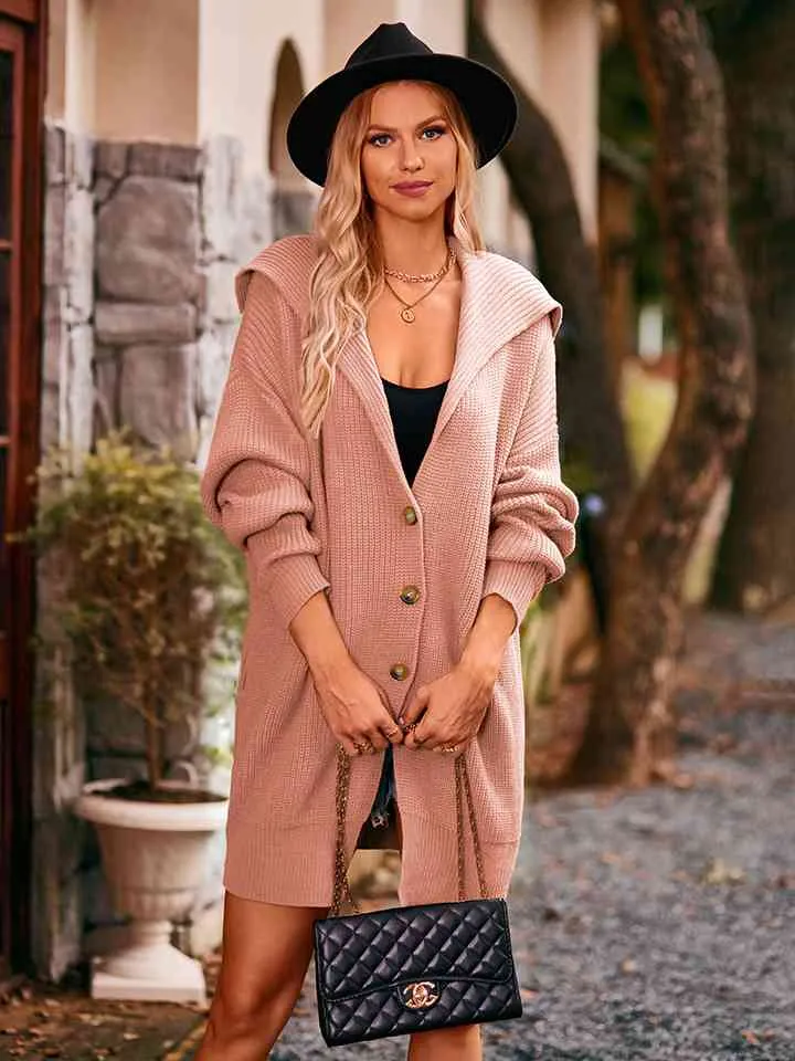 Dropped Shoulder Long Sleeve Cardigan