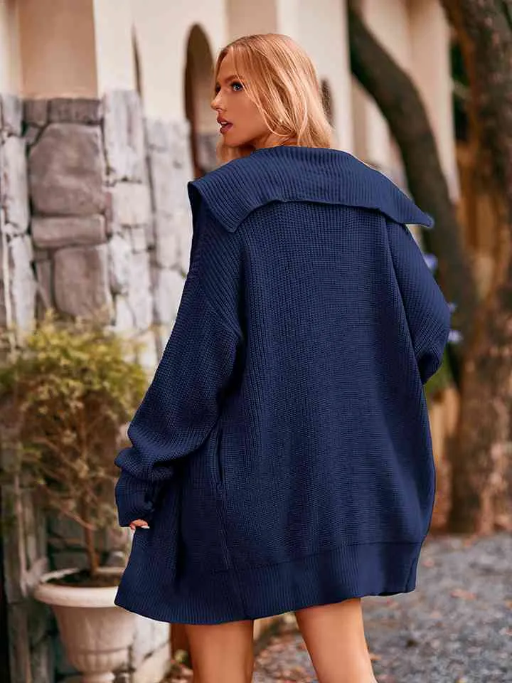 Dropped Shoulder Long Sleeve Cardigan