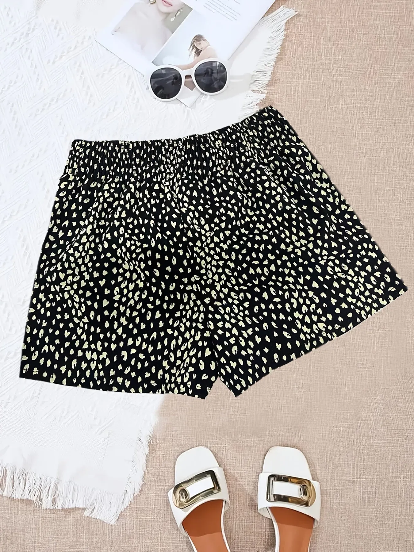 Floral Smocked Waist Shorts for Spring and Summer Fashion