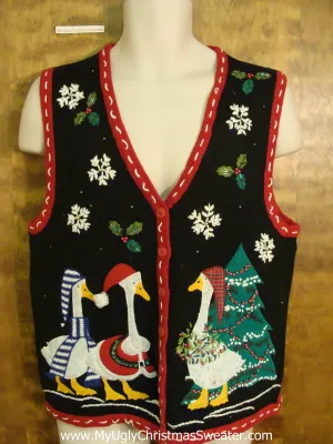 Funny Festive Ducks Ugliest Christmas Sweater Vest