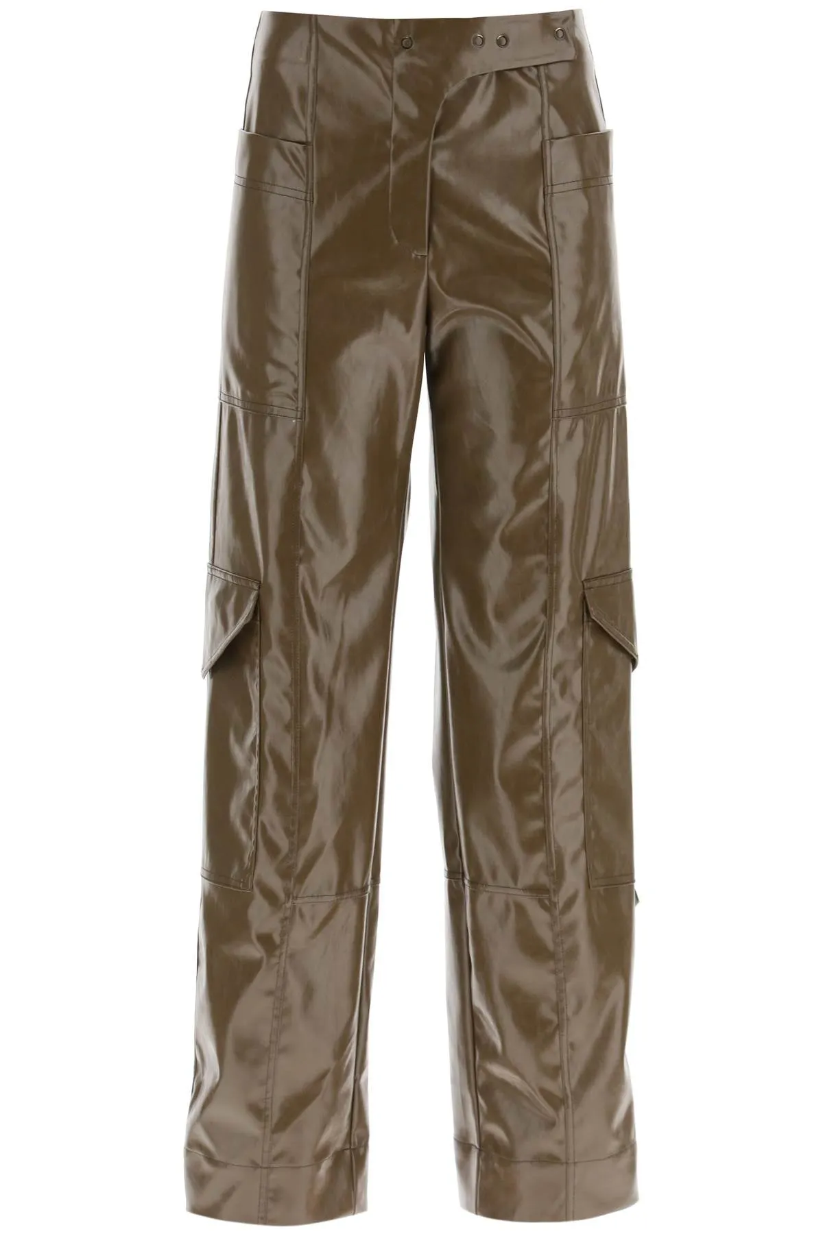 Ganni faux leather cargo pants