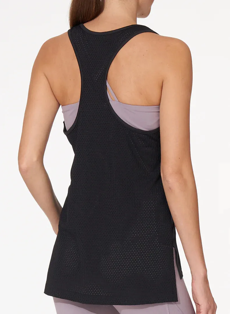 Hi-Lo Mesh Tank Black