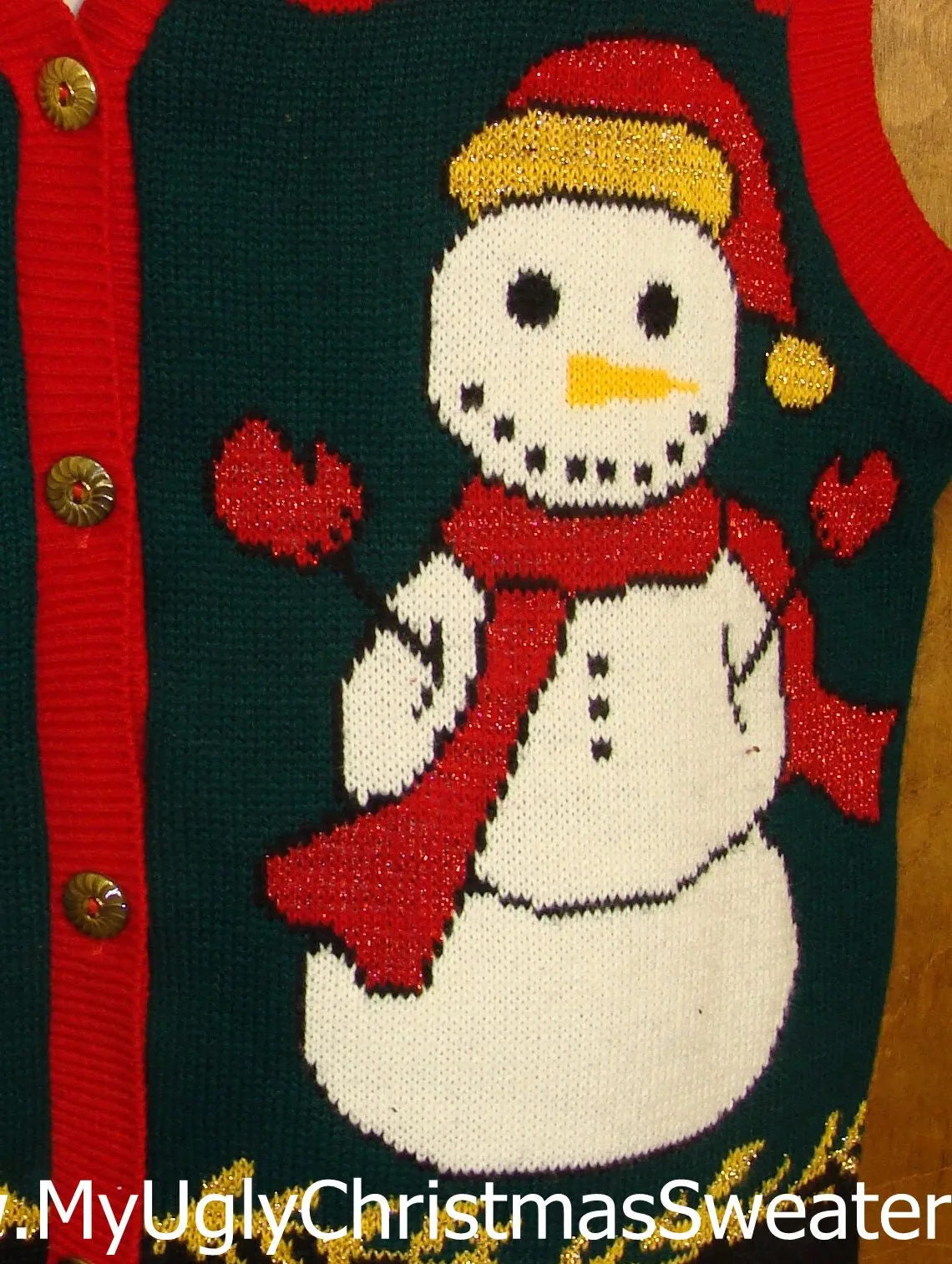 Huge Snowman Ugliest Bad Christmas Sweaters Vest