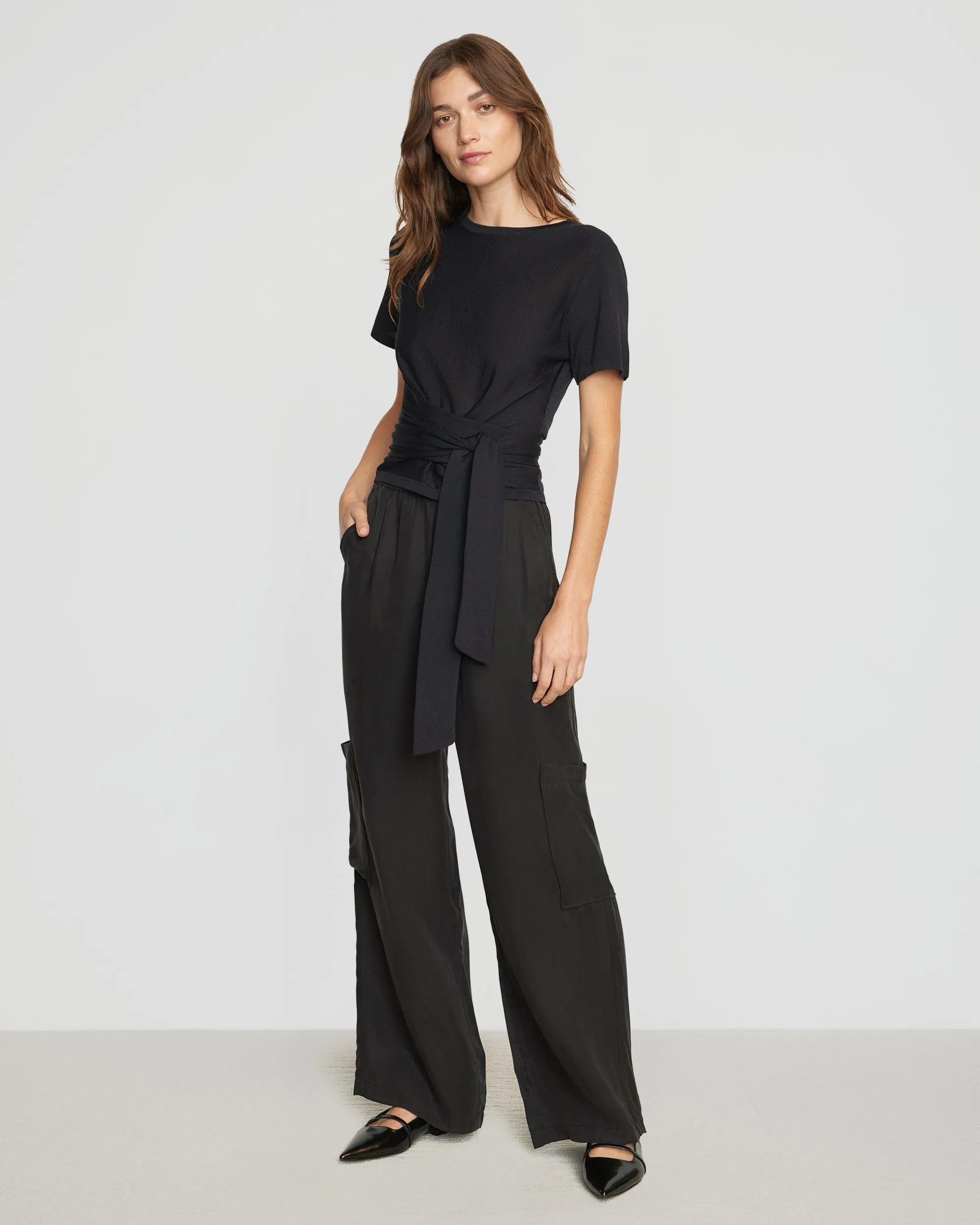 Jude Cropped Tie-Front Top