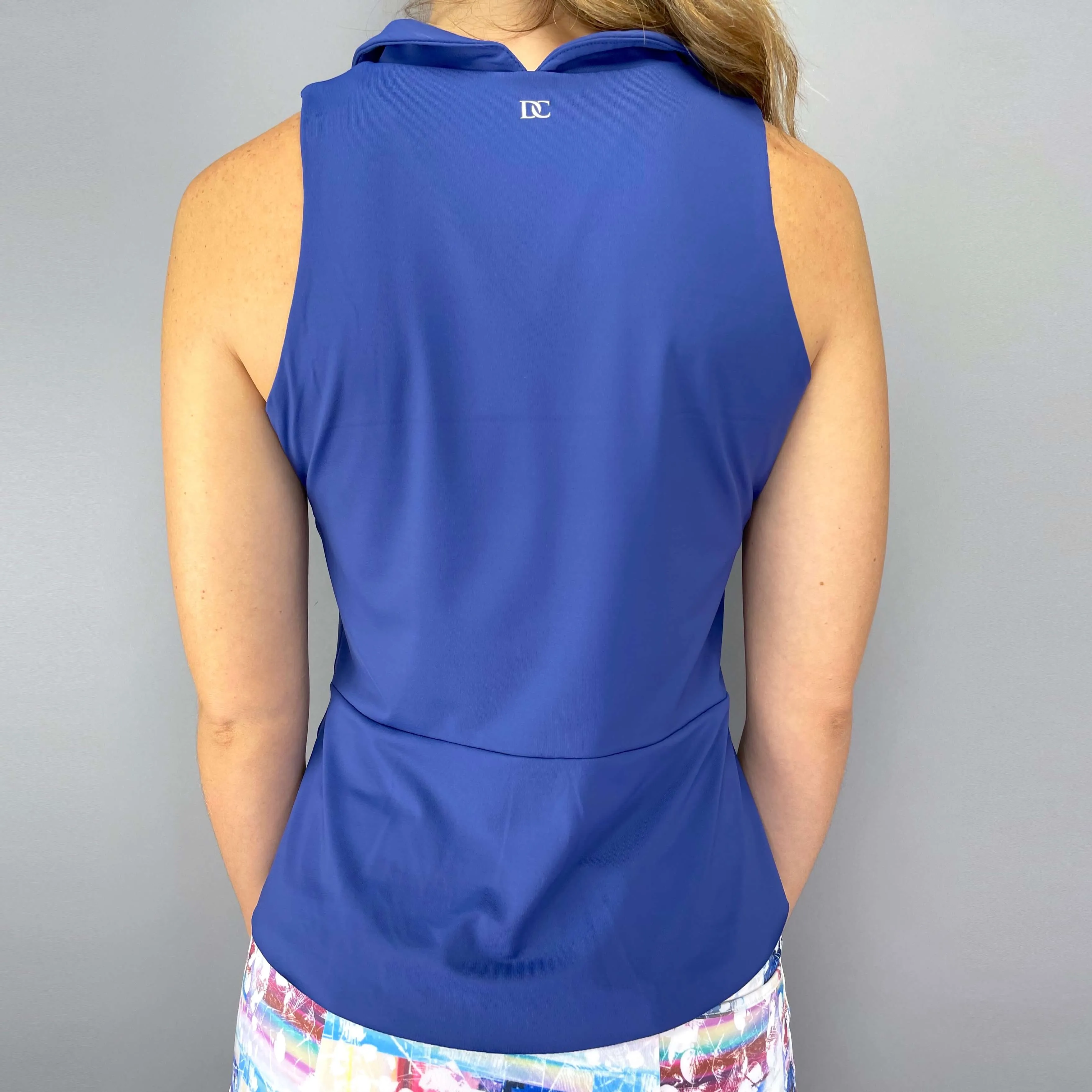 Juliette Sleeveless Collar Top (royal blue)