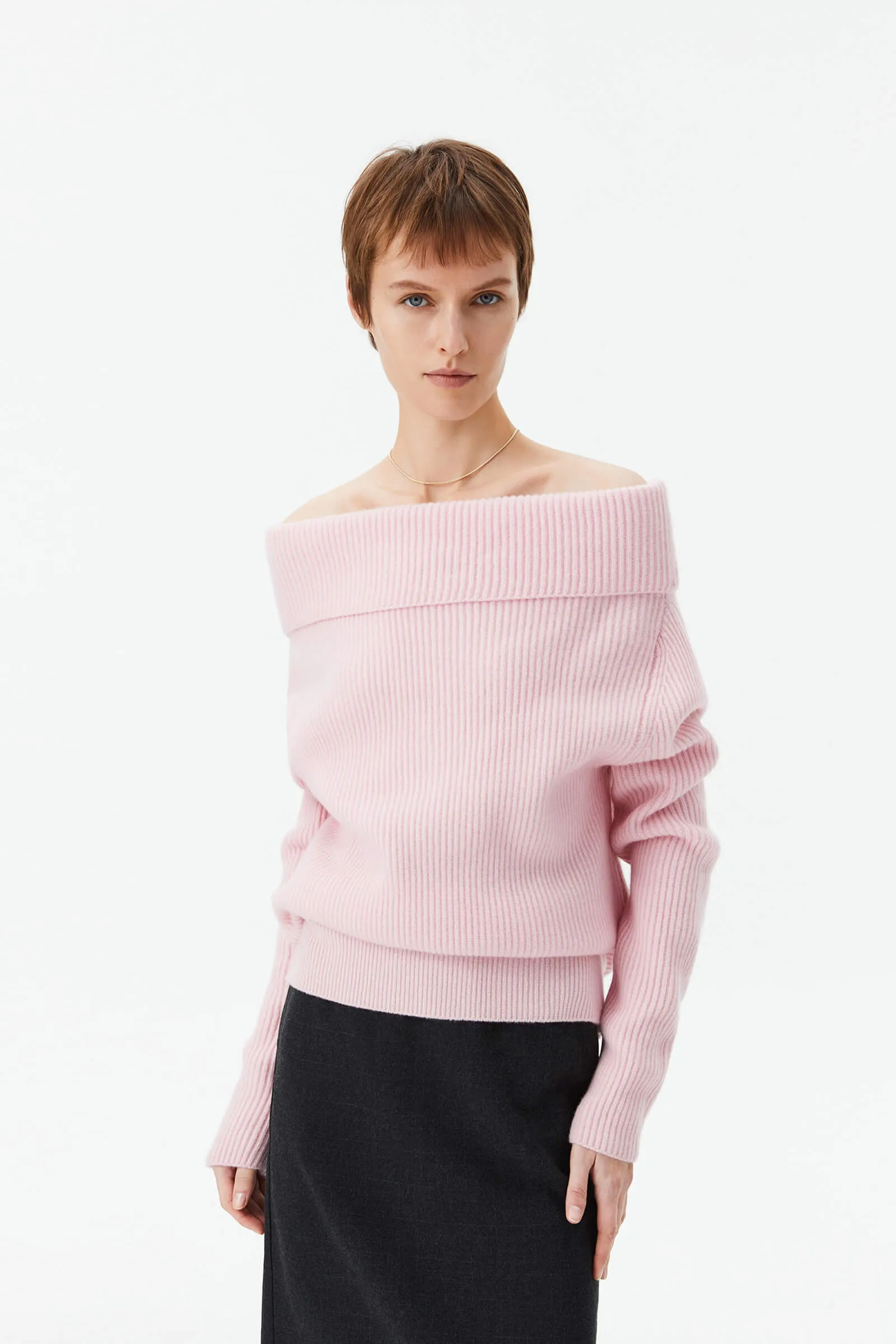 LILY Full Wool One-Shoulder Sweater