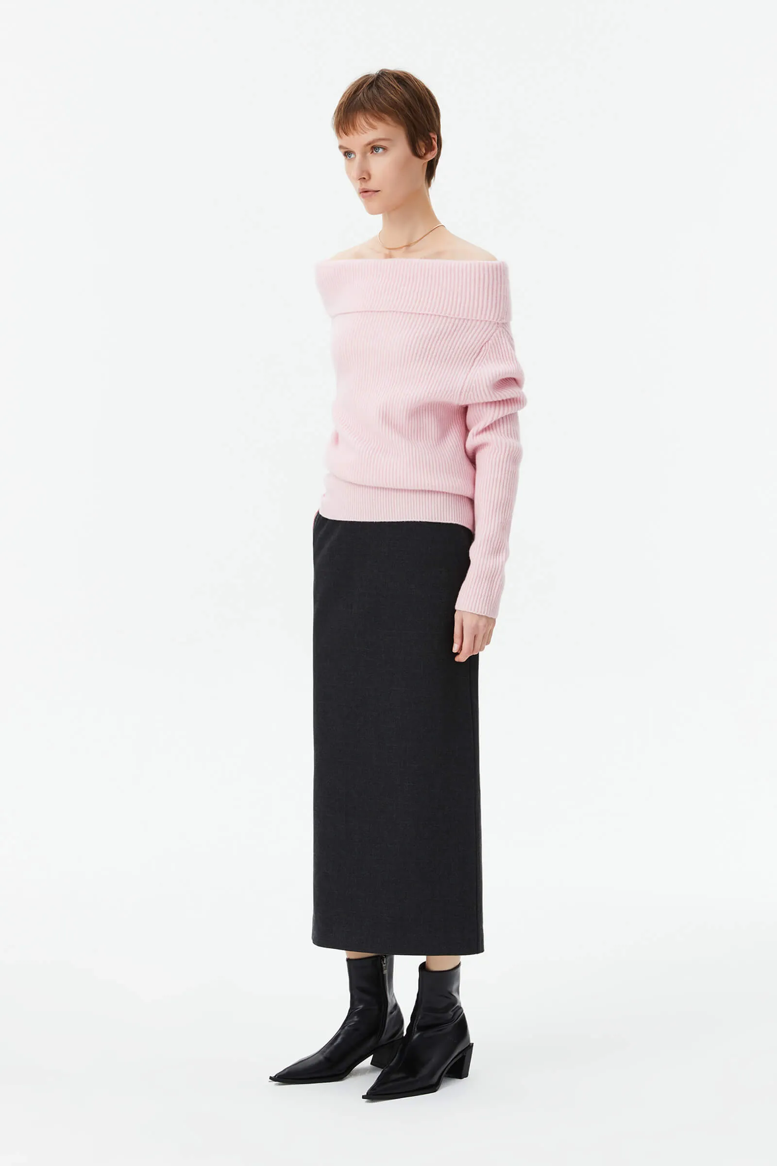 LILY Full Wool One-Shoulder Sweater