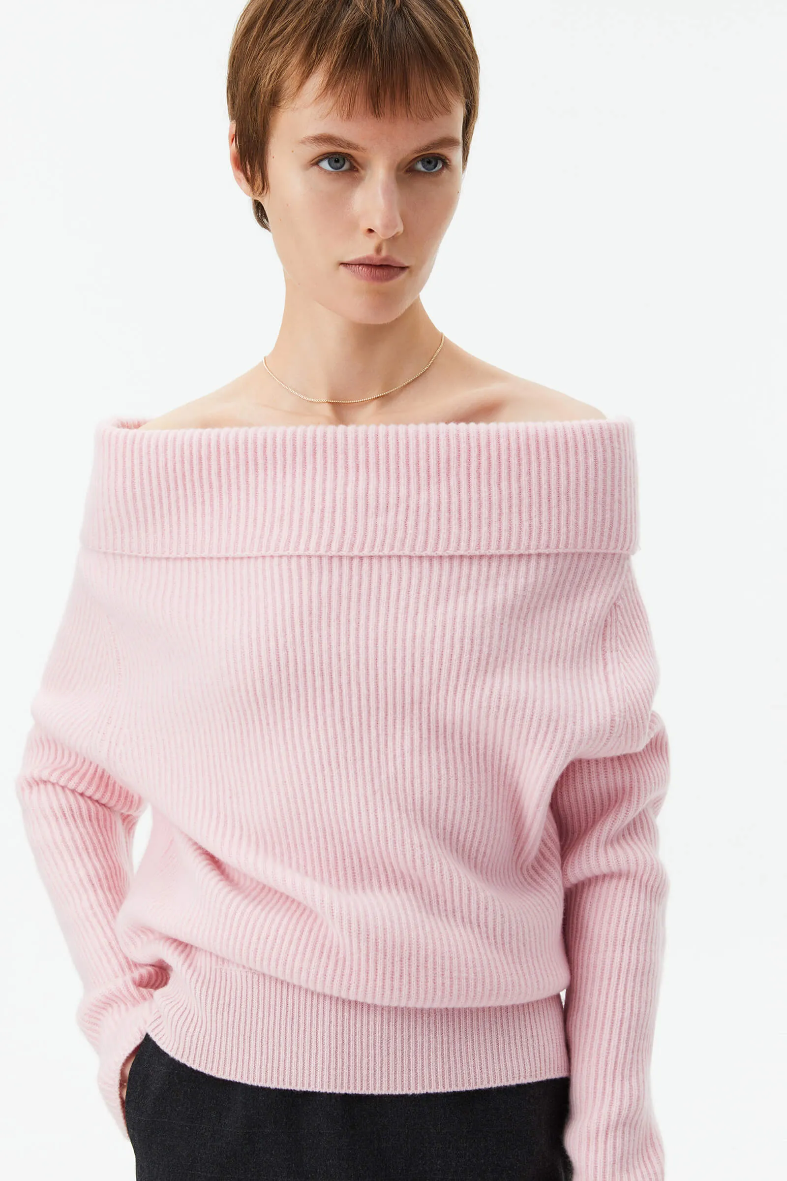 LILY Full Wool One-Shoulder Sweater