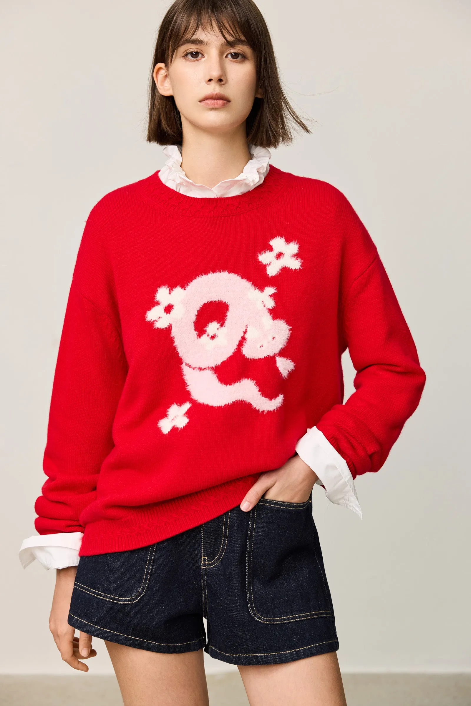 LILY Zodiac Wool Crewneck Sweater