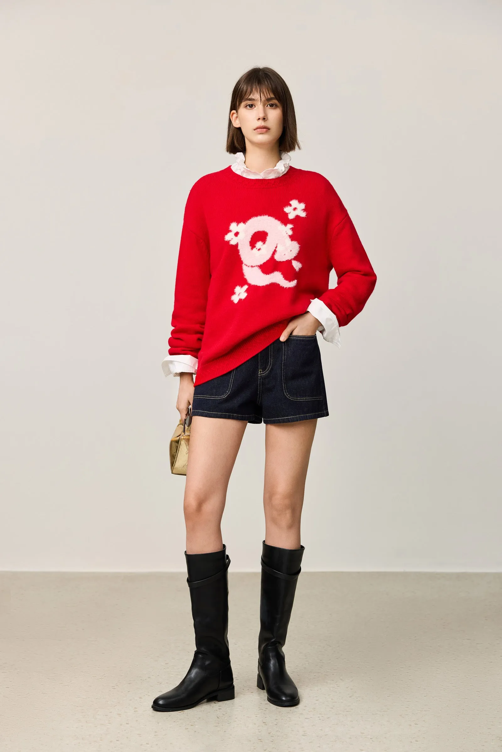 LILY Zodiac Wool Crewneck Sweater