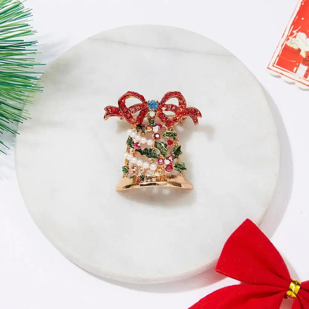 Lovely Xmas Enamel Brooch Pin