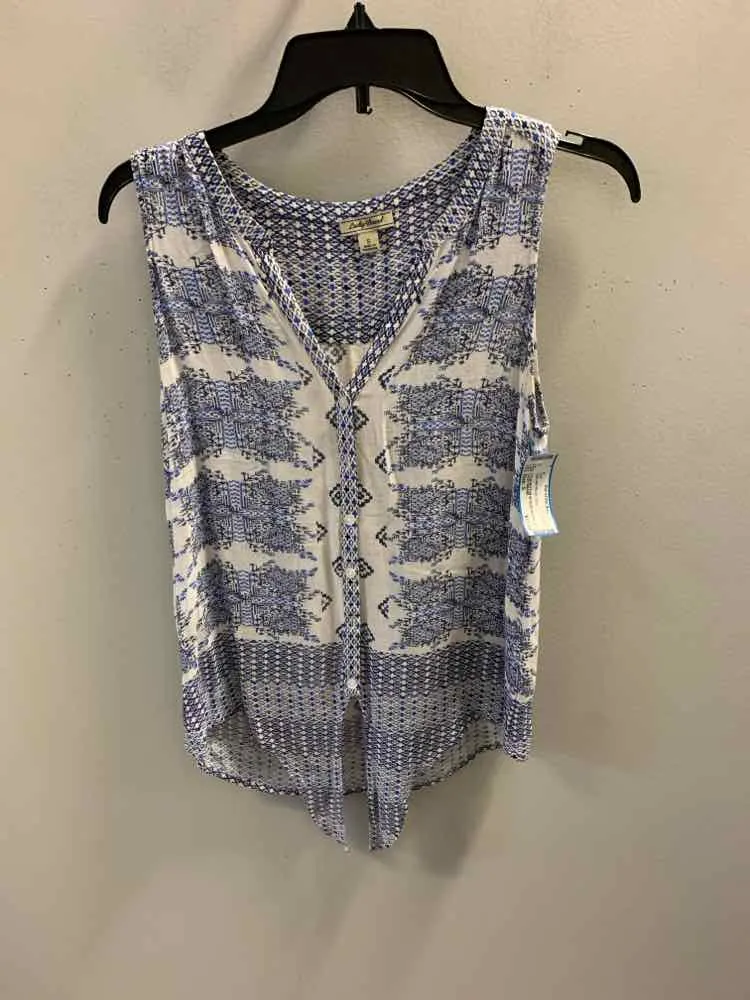 LUCKY BRAND Tops Size S WHT/BLUE Floral TOP