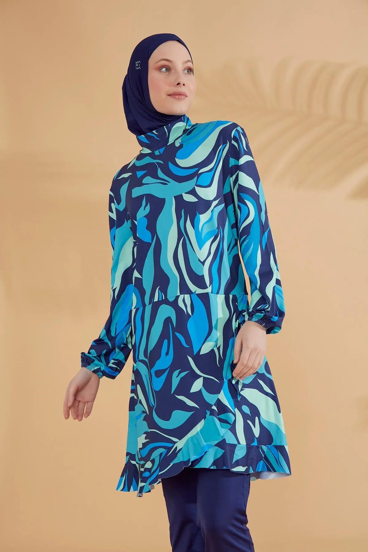 Lycra Navy Burkini Modest Swimwear M2334