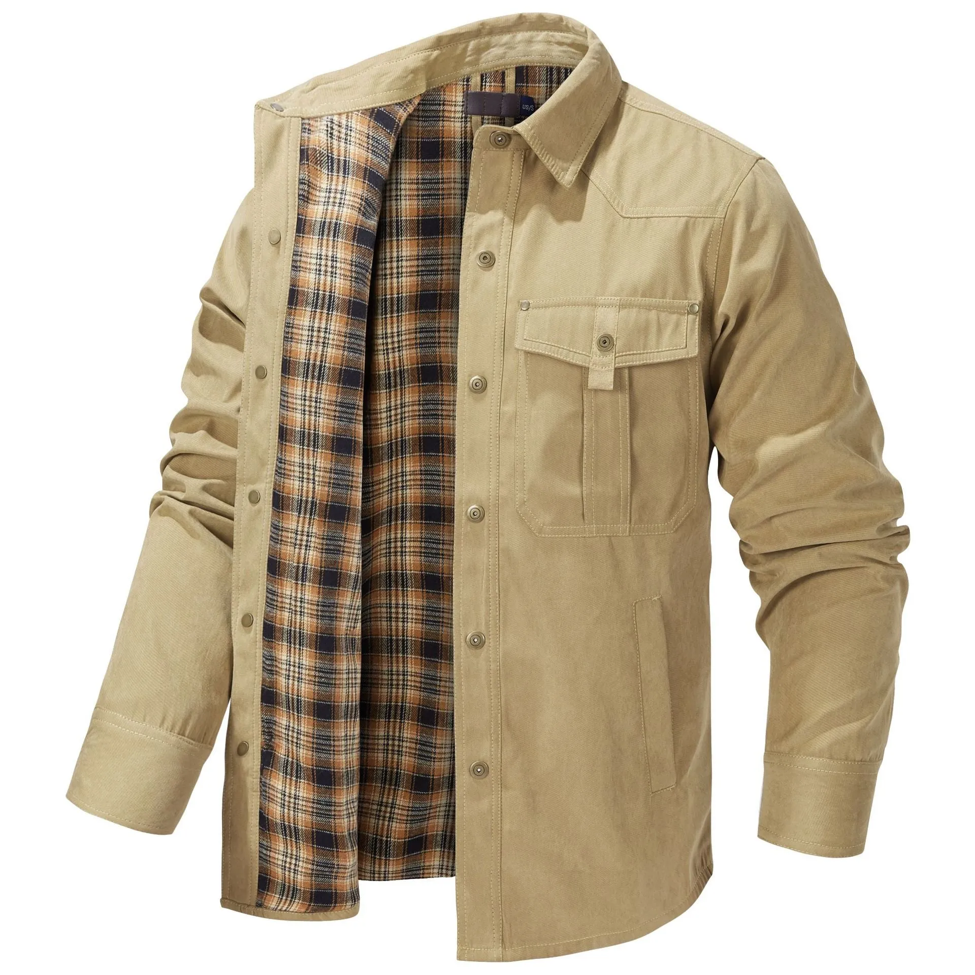 Men's Plaid Flannel Collar Casual Jacket