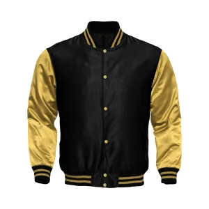 Mens Satin Jacket Black/Gold