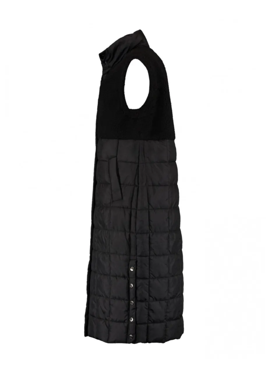 Molly Black Teddy Quilted Gilet