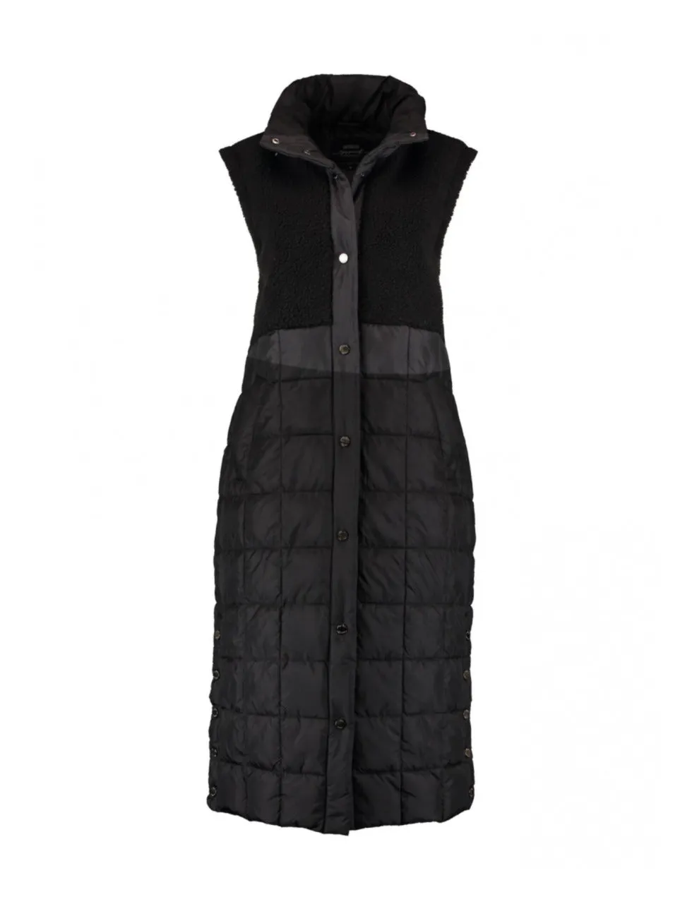 Molly Black Teddy Quilted Gilet