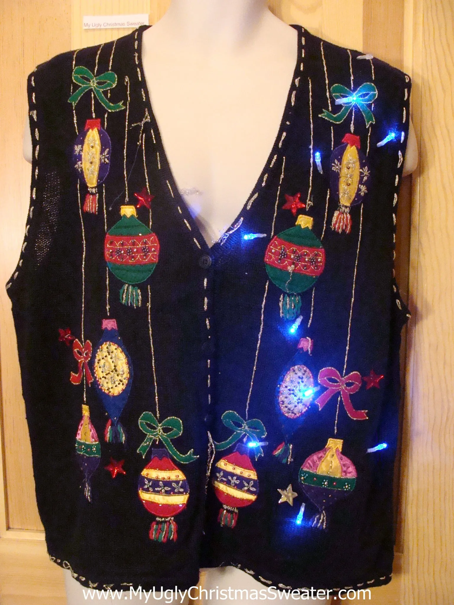 Need to Buy Christmas Sweaters? Light Up Sweater Vest with Ornaments