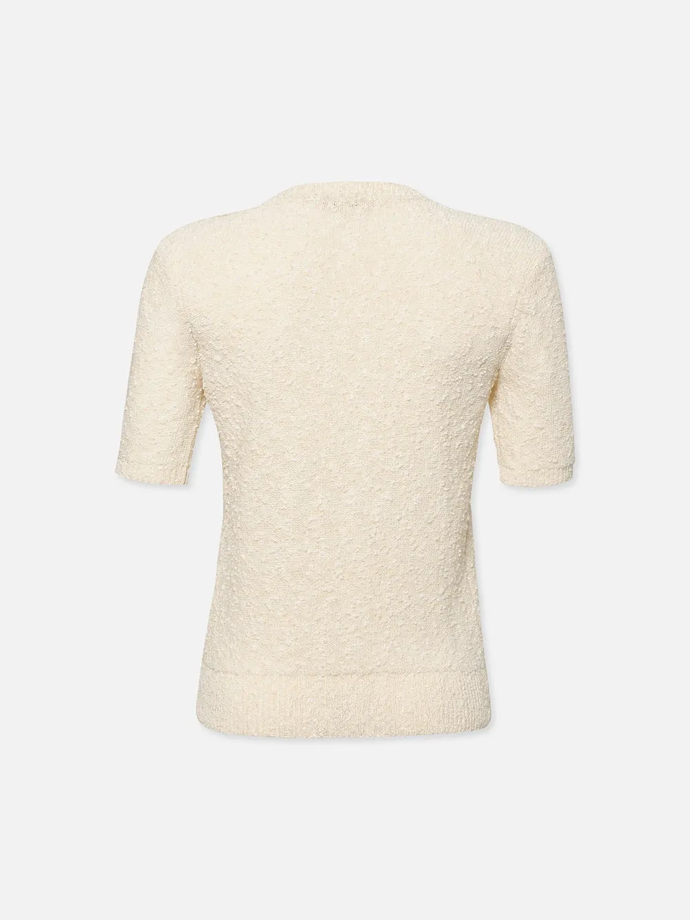 Patch Pocket Short Sleeve Sweater -- Cream