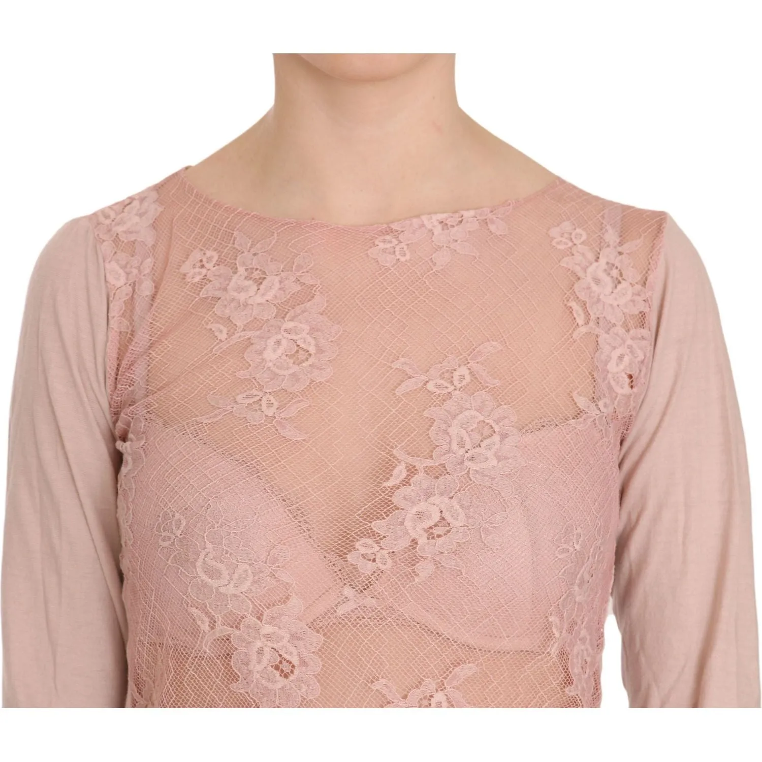 PINK MEMORIES Chic Pink See-Through Cotton Blouse