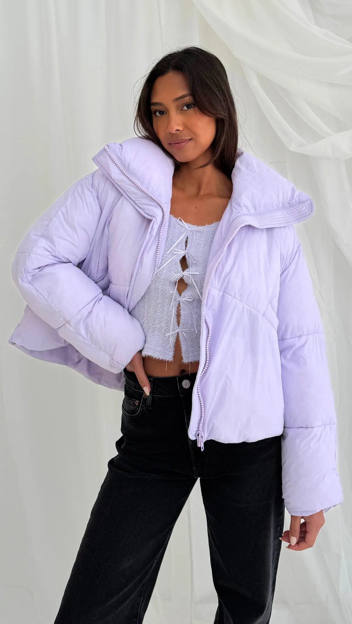 Pippa Puffer Jacket - Gentle Lavender